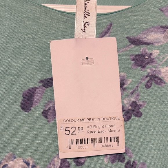 Floral Maxi Dress in Mint Green and Pink Small - Picture 4 of 6